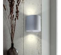 Lampada da parete interna Lampada Up and Down Lampada da parete corridoio Lampada Up and Down inside, tonda grigio alluminio, 1x G9, DxH 10x10 cm, scala soggiorno