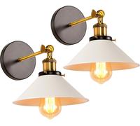 LAMPADA DA PARETE INTERNO MODERNA APPLIQUE INDUSTRIALE 2 PEZZI E27 DESIGN CONTEM