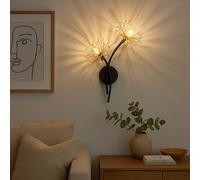 Lampada Da Parete Lampada A Cristallo Oro Per Camera Da Letto Fiori H 44,5 Cm [EEK: Inaditato]