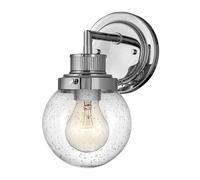Lampada da parete lampada da bagno lampada da parete in acciaio cromato vetro IP44 H 23,7 cm