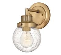 Lampada da parete lampada da bagno lampada da parete ottone acciaio vetro IP44 H 23,7 cm