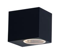 Lampada da parete lampada da esterno faretto da incasso balcone antispruzzo IP44 nero, alluminio plastica, 1x attacco GU10, LxAxP 6,8x9,2x8 cm