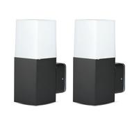 Lampada da parete, lampada da esterno, lampada da parete, lampada per porta d'ingresso, faretto da parete, luce da giardino, alluminio nero, GU10, H 25 cm, set da 2