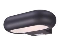 Lampada da parete, lampada da esterno, lampada per facciate, luce LED per porta d'ingresso che brilla verso il basso, grigio alluminio, LxA 22x5,6 cm