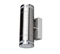 Lampada da parete lampada da esterno Up & Down faretto casa applique da esterno lampada da parete terrazza, IP44 2 fiamme, vetro acciaio inox, 2x prese GU10, DxAxP 6x17,8x11 cm