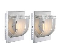 Lampada da parete Lampada da parete a LED in vetro cromato Lampada da corridoio Lampada da scala Lampada da soggiorno, 1x LED bianco caldo, PxA 16x9 cm, set da 2