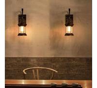 Lampada da parete Lampada da parete a LED Lampada da comodino retrò industriale per interni Lampadari rustici in metallo vintage verniciato nero per camera da letto Corridoio della fattoria (Renna di