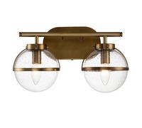 Lampada da parete lampada da parete faretto, acciaio vetro opalino 2 lampadine ottone IP44 H 23cm