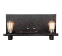 Lampada da parete lampada da parete lampada da corridoio lampada da soggiorno faretto da parete lampada retrò, connessioni USB, metallo nero oro, 2x prese E27, AxLxP 26x48x15cm, Globo 43000R