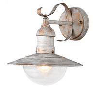 Lampada da parete lampada da parete lampada da esterno lampada da parete casa balcone, IP44, acciaio color oro bianco, stile country, 1x attacco E27, HxLxP 25,6x24x27,2 cm