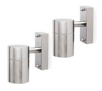Lampada da parete lampada da parete lampada da esterno lampada da parete per casa balcone, IP44 acciaio inossidabile resistente alle intemperie argento, 1x attacco GU10, LxPxA 6x11,7x10 cm, set da 2