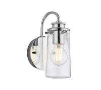 Lampada da parete lampada da parete luce bagno stanza umida vetro IP44 1x E27 H 24,4 cm