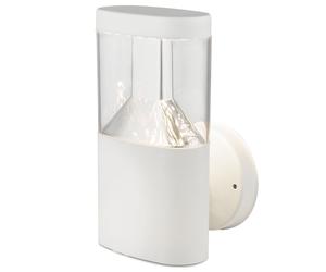 Lampada da parete Lampada da parete per casa Lampada da parete, resistente alle intemperie IP44 Acciaio inossidabile bianco trasparente, LED 7W 450Lm bianco caldo, LxLxH 12,6x6,6x23 cm