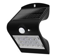 Lampada da parete Lampada da parete per casa Lampada solare, Batteria con rilevatore di movimento resistente alle intemperie IP44, Nero, LED 1,5 W 220 Lm bianco neutro, LxLxP 14,5x9,6x7,9 cm