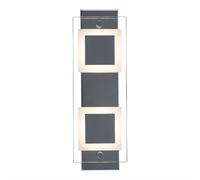 Lampada da parete, lampada da specchio, lampada da parete, vetro satinato, lampada da ingresso a LED, parete, cromo, metallo, 2x LED 4,5W 400Lm bianco caldo, LxPxH 30x10x5 cm