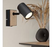 Lampada da Parete Lampada Letto Faretto Spot Simil Legno Regolabile H 10 CM [EEK: Non valutato]