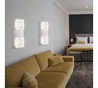 Lampada da Parete LED 2 Fiamma Movimento per Scale Satinato 2er Set