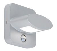 Lampada da parete LED ALU Spot rilevatore di movimento da giardino per terrazza DOWN light argento WOFI 4009.01.50.7000