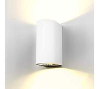 Lampada da parete LED, applique per esterni, include 2 lampadine GU10 da 8W, plafoniera da parete per esterni, luce naturale 4000K, 1200Lm, lampada a muro in metallo bianca, Protezione IP65