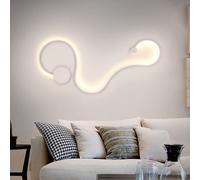 Lampada Da Parete LED, Bianca. In Alluminio, Forma A Nastro, Design Moderno, Ris