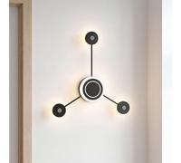 Lampada da parete LED calda per camera da letto nera in alluminio luce indiretta dimmerabile a 3 livelli interruttore 3000 K 18 W 53 cm antiabbagliamento per corridoio