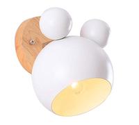 Lampada da Parete LED Cameretta dei Bambini Luce da Parete Interno Applique da Parete Creativo cartone animato E27 Lampada Muro in legno per Camera da Letto Ristorante soggiorno Corridoio, bianca