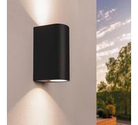 Lampada da Parete LED Douglas 3W 2700K Nera Incl 2x GU10 Up&Down IP54