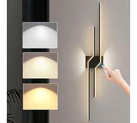 Lampada da Parete LED Interno 80CM Applique da Parete lunga con Interruttore Touch Lampada a Muro Moderna Dimmerabile per Soggiorno Camera da Letto Scale Corridoio Ufficio Balcone Orientabile 360°