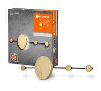 LEDVANCE DECOR Perchero gancio appendiabiti, 800mm, nero/legno, uso combinato di appendiabiti e luce, modulo LED integrato con colore della luce bianco caldo (3000K), grado di protezione IP20