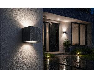 Lampada da parete LED per esterni Up Down antracite in alluminio L: 8,8 cm IP54 9W 850 lm bianco neutro 4000K applique moderna per esterni terrazza balcone