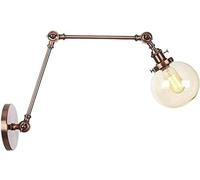 Lampada da parete lettura in metallo con paralume in vetro a globo Applique compatibili camera letto comodino soggiorno,lampadario