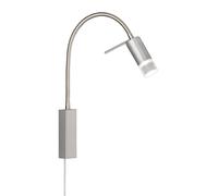 Lampada Da Parete Lettura LED Flessibile Argento H 40 Cm