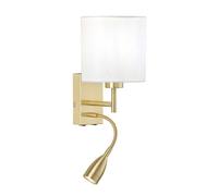 Lampada da Parete Lettura Letto Ottone Tessuto Camera Big Luce