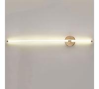 Lampada da Parete lineare in Vetro a LED, Lampada da Parete per Interni in Oro, Lampada da Parete per Interni, apparecchio di Illuminazione a Specchio Minimalista, luci da Parete Bianche Calde 3000K