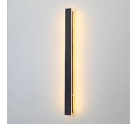 Lampada da Parete Lineare Nera, Moderna, Lunga, con Movimento Verso L'Alto e Verso il Basso, per Esterni, Minimalista, Impermeabile, per Veranda, Slanciata (Diametro 100 Cm)/4000K/Diametro 100 cm