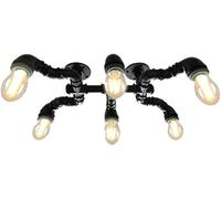 Lampada da Parete Loft American Country Retro Industrial Wind Cafe Bar Water Pipe Ferro Applique 6 luci da soffitto Spider Vintage Steampunk Applique da Parete per Decorazione Bar caffetteria E27 (C