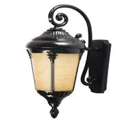Lampada da parete Loft rustico europeo Applique da parete in alluminio antico per esterni Impermeabile E27 Lanterna in vetro smerigliato Semplice balcone Portico anteriore Cortile Giardino Villa