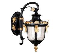 Lampada da parete Loft rustico Stile mediterraneo Applique da parete per esterni Finitura oro nero Apparecchio impermeabile Vetro trasparente alto Esterno antico Decorazione della casa Portico
