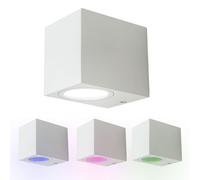Lampada da parete, luce da esterno, lampada da parete, luce da facciata, lampada per porta d'ingresso, alluminio bianco, controllo app dimmerabile Smart RGB LED 4.5W 290Lm 2700-6400K, H 8 cm
