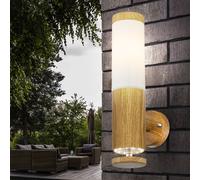 Lampada da Parete Luce Esterna Giardino Fiaccola Acciaio Legno Ottica Deco LED [EEK: Non valutato]