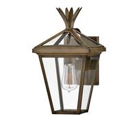 Lampada da Parete Luce per Esterni IP44 H:37 CM Vetro Alluminio E27 Vintage IN