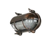 Lampada da Parete Luce per Esterni Maritim Ottone Vetro B:21 CM E27 IN Rame