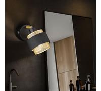Lampada Da Parete Regolabile In Tessuto Nero E Oro Per Camera Da Letto