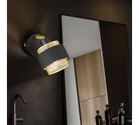 Applique da Parete Lampada Letto Regolabile Spot Tessuto Oro Nero
