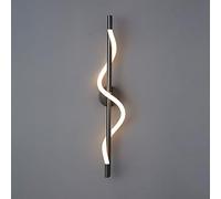 Lampada da Parete Lunga a LED per Interni, 3 modalità di Colore, Applique da Parete in Rame, 60 cm, 15 W, Moderna, Nera, Industriale, Illuminazione Calda da Comodino, Bianco 3000 K, per Studio, s