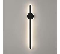 Lampada da Parete Lunga a Led per Interni, Moderna, Nera, in Acrilico Bianco Satinato, con Luce Direzionale Verso L'Alto e Verso il Basso, Applique da Parete per Comodino, Camera da Letto, Corridoio,