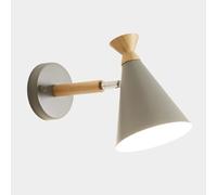 Lampada da Parete Macaron, Mini Lampada da Parete in Metallo con Base in Legno, apparecchio di Illuminazione E27, Applique da Parete orientabile a 90°, lampade da Parete da Comodino, Applique da