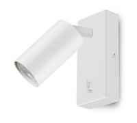 Lampada da parete Maclean GU10 bianco interruttore MCE369 W