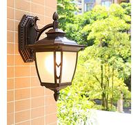Lampada da Parete Marrone retrò in Vetro retrò Impermeabile Esterno luci di Balcone del Portico di Campagna per Paesi Villa Sconce Giardino Illuminazione paesaggistica Lampada da Decorazione per la