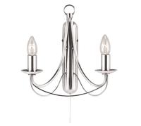 Lampada da parete Maypole 2Lt - Metallo argento satinato